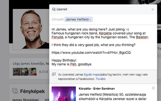 Illustration for article titled Metallica-dallal ünnepelte James Hetfield szülinapját a Kárpátia